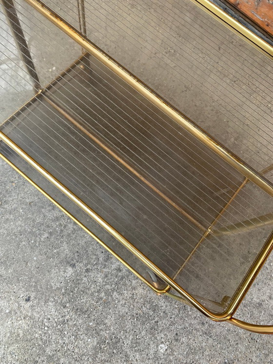 Vintage Folding Trolley in Gold Brass and Plastic – Bar carts (photo 4 of 5)
