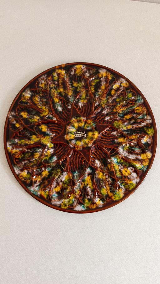 Rare XL Breton oyster plate