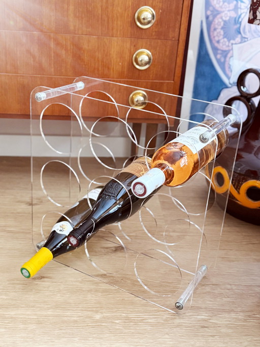 Plexiglas Wine Rack 1970s