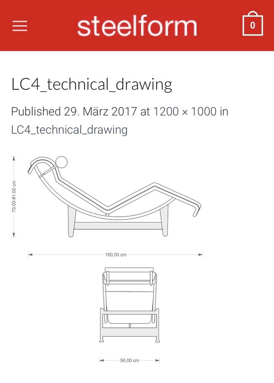 Image 1 of LC4 Le Corbusier Chaise Lounge Bauhaus Replica Cromata