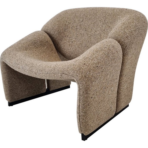Pair of vintage model F580 chairs in wool fabric by Pierre Paulin for Artifort, 1966