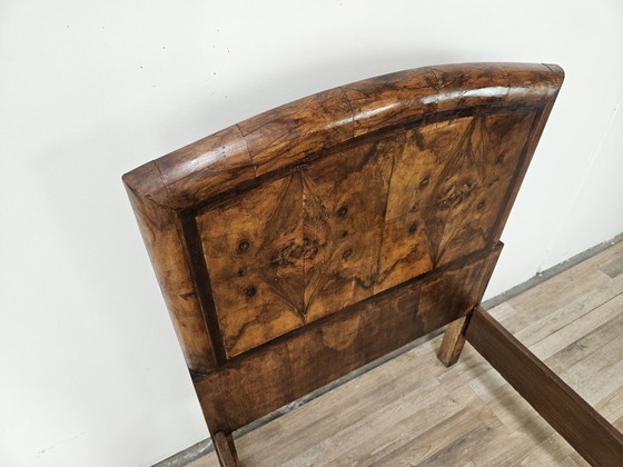 Image 1 of Cama individual toscana Art Déco de los años 40 en madera de raíz de brezo.