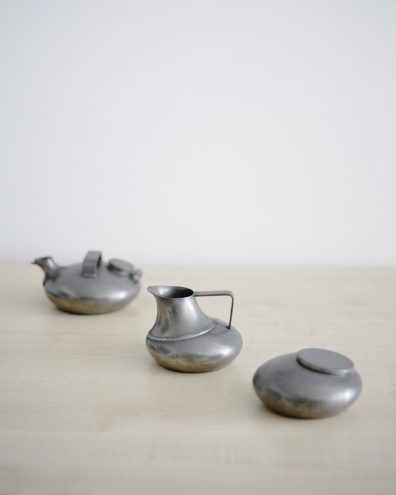 Juego de mesa de té/café Fornasari, fabricado en Italia en la década de 1970, 95 % peltre. – Vajillas, Metal (photo 2 of 5)