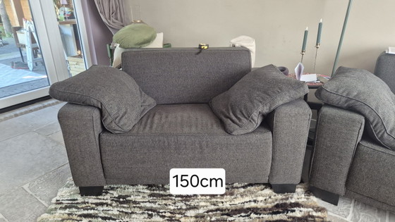 Seating area: 1.5- & 3.5-seater, with ottoman – Textile, Wood (photo 5 of 8)