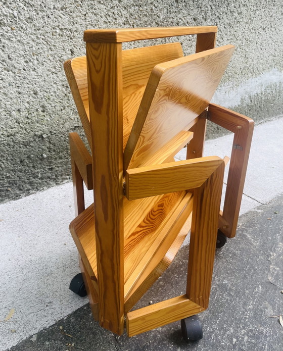 Vintage Scandinavische opklapbare serveerwagen (jaren 70) – Wood (photo 4 of 11)