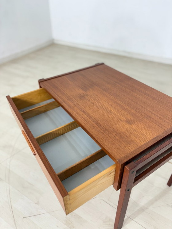 Image 1 of Beautiful mid-century teak sewing table / 1960s chest of drawers / teak chest of drawers / vintage side table