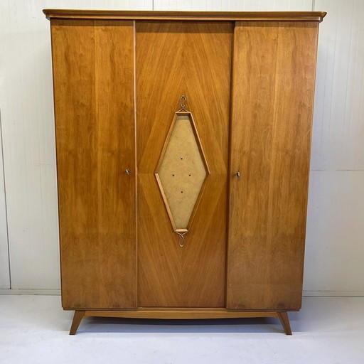 Vintage Midcentury Sixties Kledingkast Wardrobe 3 Deurs