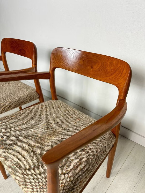 Image 1 of 2x Sedie da pranzo danesi in teak n. 56 di Niels O. Møller