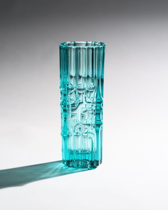 Image 1 of Brutalist Czech Glass Vase Model 617/250 Vladislav Urban Sklo Union (Rosice) 68'