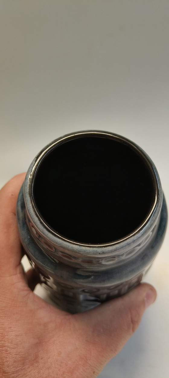 Image 1 of Vaso vintage 1970 Scheurich Inka in ceramica Germania Ovest blu