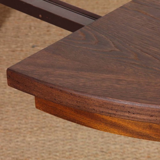 Image 1 of Ronde uitschuifbare houten eettafel geproduceerd door Monopoly, 1970