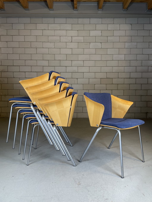 6X Fritz Hansen Vm3 Chair By Vico Magistretti