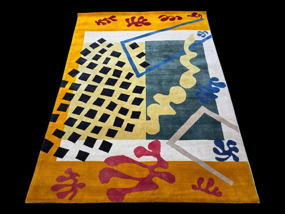 Alfombra de lana anudada a mano – Inspirada en el jazz Les Codomas de Matisse, con reverso de algodón (260 x (photo 3 of 6)
