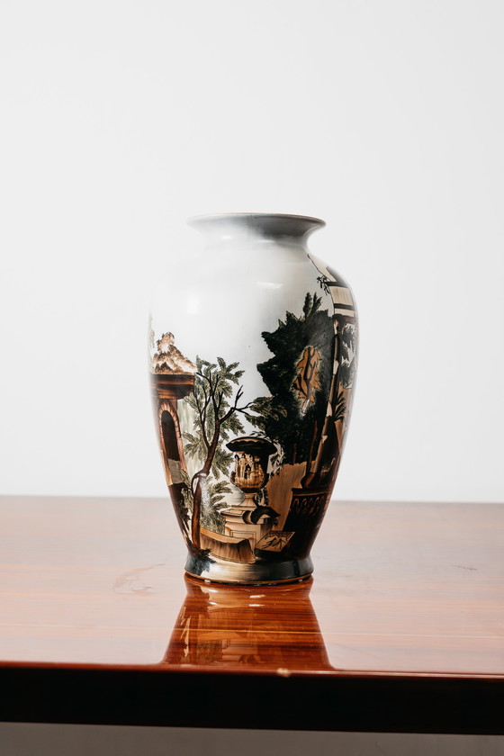 Image 1 of Ceramic Vase with Old Faenza Decoration, Very Rare, 1960s Design Art