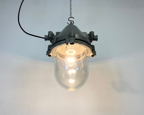 Image 1 of Lampada antideflagrante industriale in alluminio pressofuso grigio scuro, anni '60