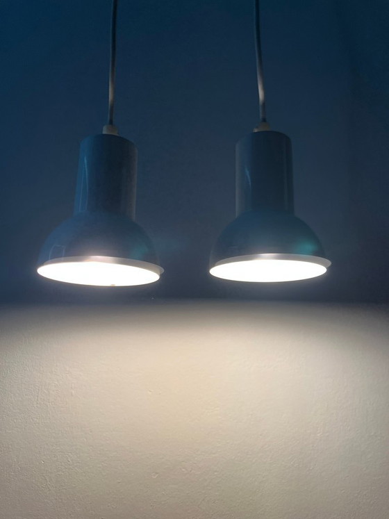Image 1 of 2x Lamp Denmark midcentury light spot postmodern 70s 80s Danish white metal