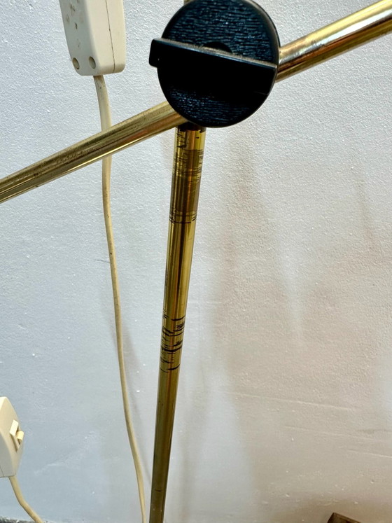 Lampadaire Mid Century Space Age Eye Ball années 60 70 Vintage, Métal, Doré (photo 8 sur 13)
