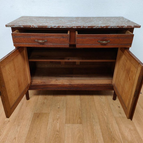 Antiek Vintage Dressoir Ladekast Commode Met Marmer Blad – Marble (photo 3 of 12)