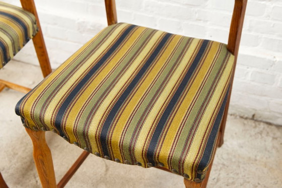 Image 1 of 4x oak and wool dining room chairs by Henning Kjaernulf, 1960's