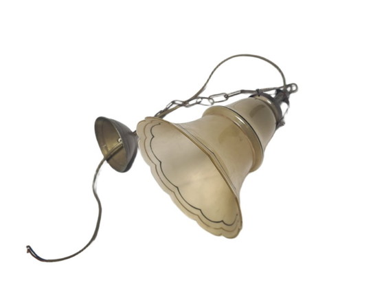 Art Nouveau Ceiling Lamp, Former Austro-Hungarian Empire, 1900s – Ceiling lights, Glass, Metal (photo 11 of 12)