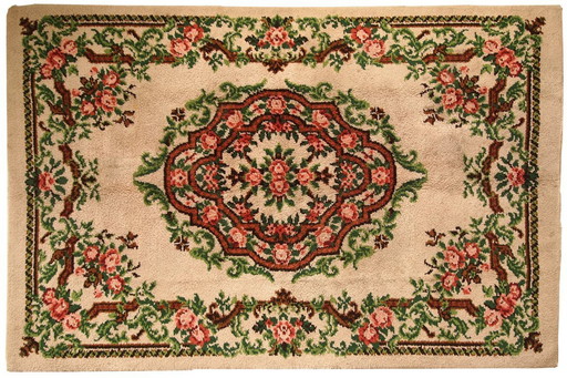 Vintage Belgian Savonnerie Rug 6.5'x9.8' - 1960s Garden Design (1C270)