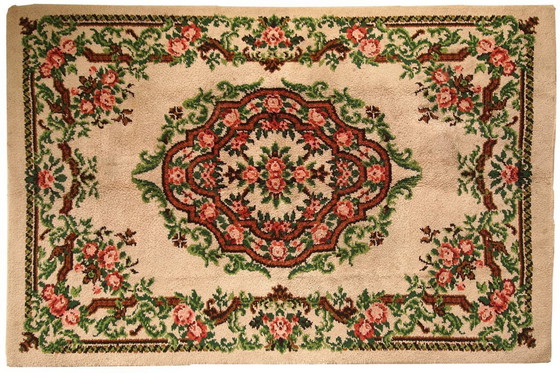 Image 1 of Vintage Belgian Savonnerie Rug 6.5'x9.8' - 1960s Garden Design (1C270)