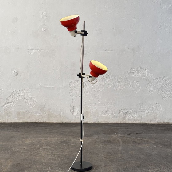 Lampada da terra vintage rossa a doppio faretto, anni '70 – Lampade da terra, Metallo (photo 9 of 9)