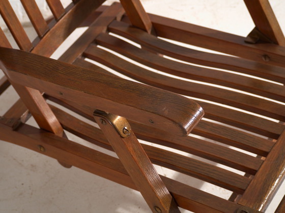 Antique Oak Deck Chair (Steamer Chair), Europe, circa 1920, Chaise longue, Brass, Brown, Rustic (photo 2 of 15)