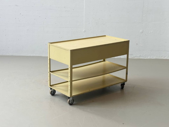 Image 1 of Industrial metal trolley/rolling chest, 1970s