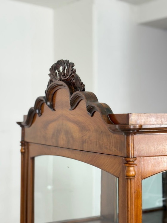 Image 1 of Très belle vitrine Biedermeier, meuble de salon, vers 1880