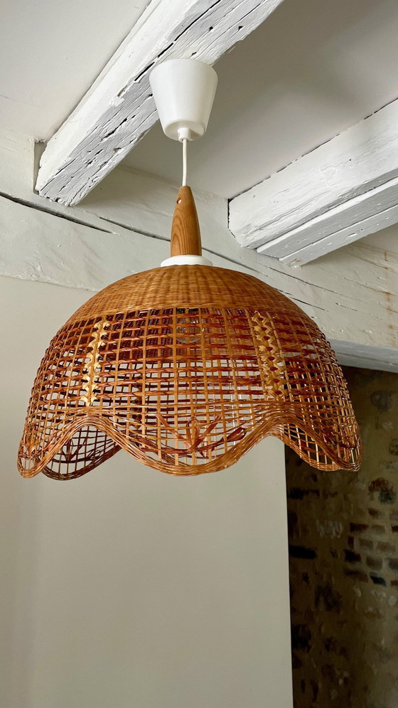 Image 1 of Hanglamp Bloem Osier Vintage Frankrijk