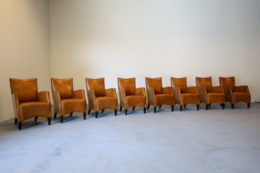 Model Bergere Bart van Bekhoven For Artistiek Breda 8 sheepskin dining chairs