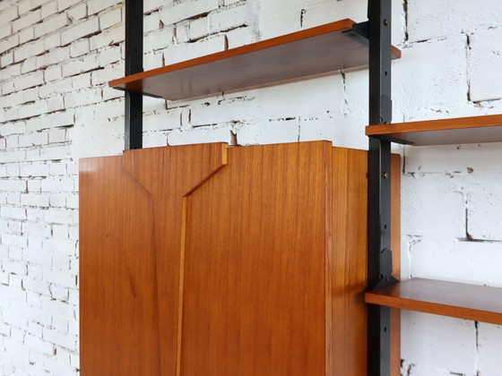 Image 1 of Mid-Century modular bookcase with fold-down Desk