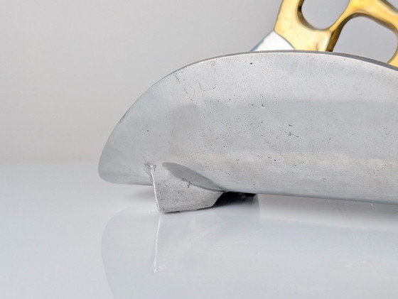 Image 1 of Porte-bûches en aluminium et laiton de David Marshall, Espagne, années 1980