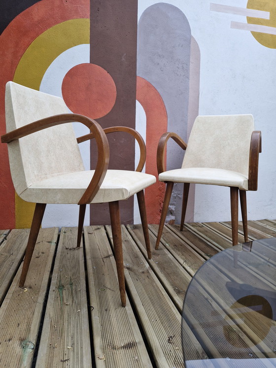 Image 1 of Paires de Fauteuils Bridges vintage 1960