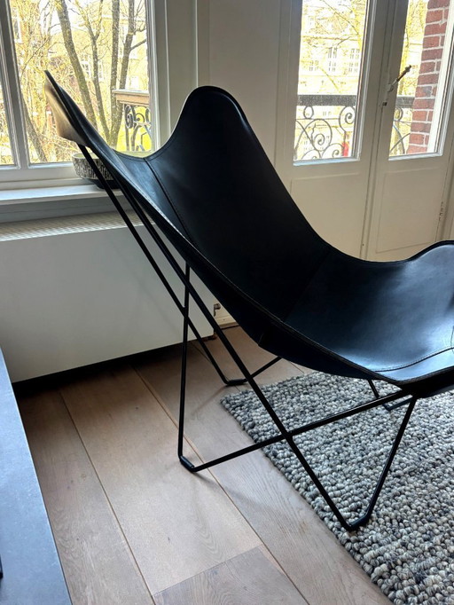 Design Butterfly Chair – Echt Leer – Zwart