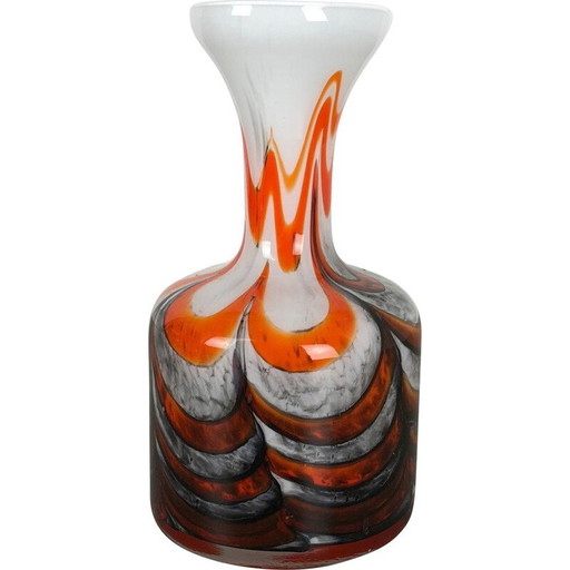 Grand vase vintage multicolore Pop Art Opaline Florence Italie 1970