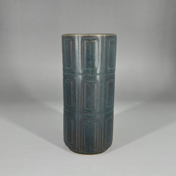 Image 1 of Mid-Century Relief stoneware vase by Göran Bäck for Arabia Finland, 1963