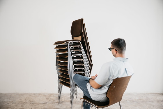 Image 1 of Ensemble de salle à manger style Carlo Ratti avec 12 chaises, design moderne des années 1970