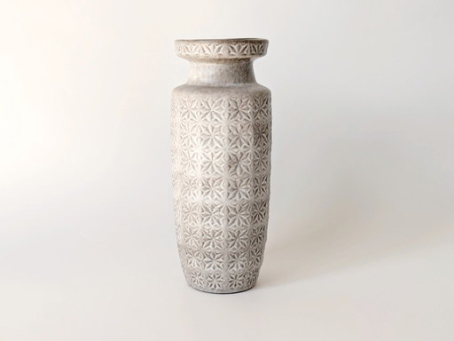 1960s Tall Scheurich Ceramic Vase | Prisma Decor Grey Blue | West Germany