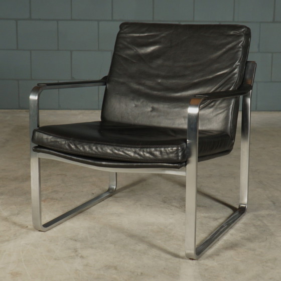 Image 1 of Vintage Designer Armchair - Black Leather - 1960s