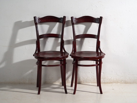 Antique set of 4 bentwood Thonet chairs – Central Europe, circa 1900 – Dining chairs, Metal (photo 24 of 40)