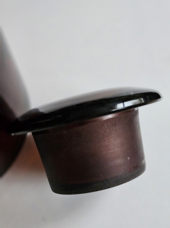Grote Vintage Retro Medicijnpot Bruin Rookglas Jaren '40-'50 – Bonusan, Decoratieve objecten (photo 12 of 12)