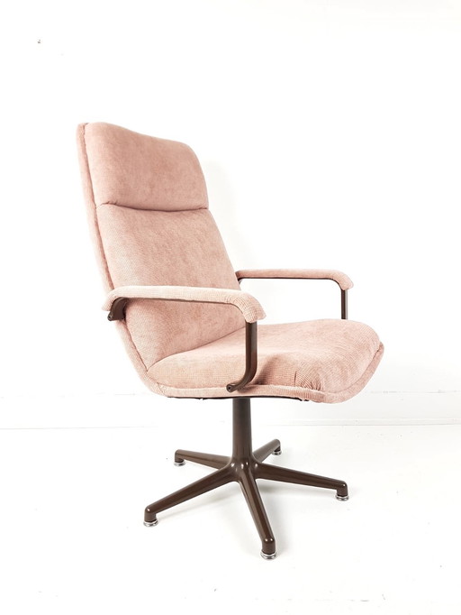 Vintage Artifort bureaustoel | stoel roze bruin nieuwe stof