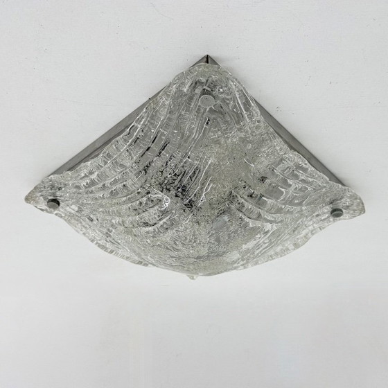 Image 1 of Lampe de plafond/applique Mazzega en verre de Murano soufflé à la main, style années 1970
