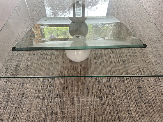 Image 1 of Maurice Barilone - Vintage design salontafel - glas en marmer, Italië jaren ’70, toegeschreven aan Roche Bobois