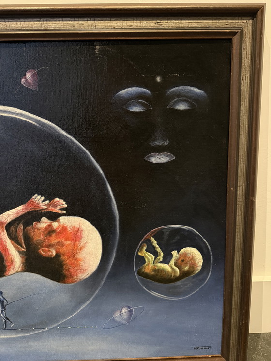 Image 1 of Dipinto surrealista W.Roelans 1984 (Belgio)