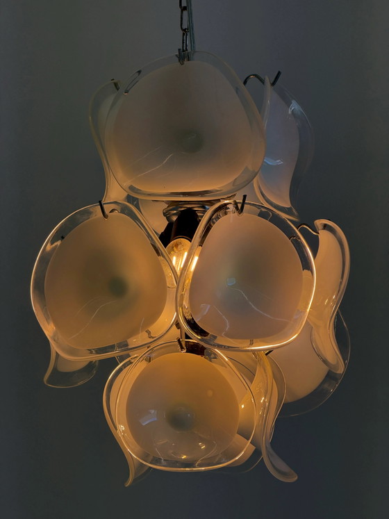 Gino Vistosi Murano Glass Chandelier with Glass Discs – Reading Lamp, Metal, Chrome, Italian Design (photo 13 of 13)