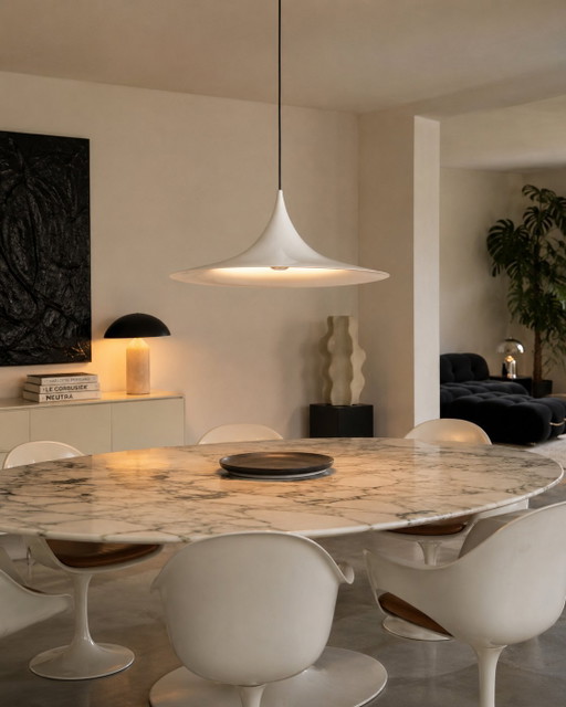 Iconic “Semi” pendant light designed by Claus Bonderup & Torsten Thorup for Fog & Mørup, Denmark, 1970s