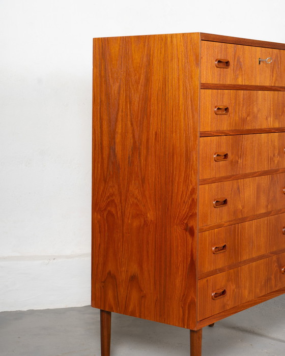 Image 1 of Danish Chest Of Drawers Made Of Teak, Mid Century Modern